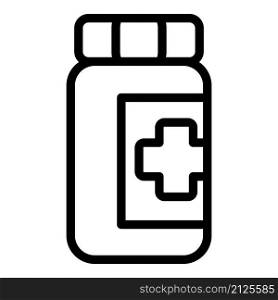 Plastic pills jar icon outline vector. Medicine pill. Pharmacy prescription. Plastic pills jar icon outline vector. Medicine pill