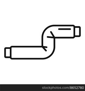 Plastic pipe icon outline vector. Water pipeline. Service plumber. Plastic pipe icon outline vector. Water pipeline