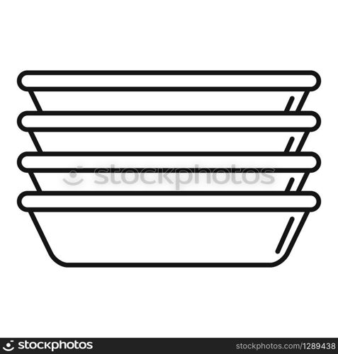 Plastic plates icon. Outline plastic plates vector icon for web design isolated on white background. Plastic plates icon, outline style