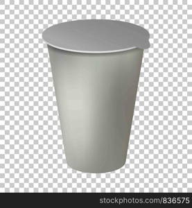 Plastic pot mockup. Realistic illustration of plastic pot vector mockup for on transparent background. Plastic pot mockup, realistic style