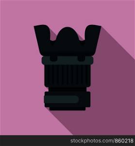 Plastic protect camera lens icon. Flat illustration of plastic protect camera lens vector icon for web design. Plastic protect camera lens icon, flat style