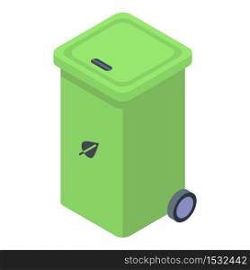 Plastic recycle box icon. Isometric of plastic recycle box vector icon for web design isolated on white background. Plastic recycle box icon, isometric style