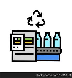 plastic recycling conveyor color icon vector. plastic recycling conveyor sign. isolated symbol illustration. plastic recycling conveyor color icon vector illustration