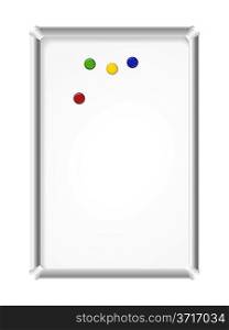 Plastic screen presentation with color buttons
