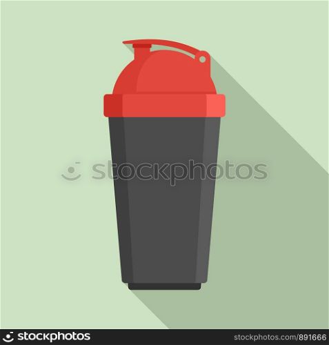 Plastic shaker bottle icon. Flat illustration of plastic shaker bottle vector icon for web design. Plastic shaker bottle icon, flat style