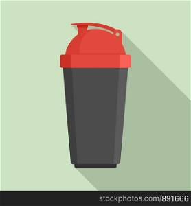Plastic shaker bottle icon. Flat illustration of plastic shaker bottle vector icon for web design. Plastic shaker bottle icon, flat style