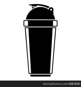 Plastic shaker bottle icon. Simple illustration of plastic shaker bottle vector icon for web design isolated on white background. Plastic shaker bottle icon, simple style