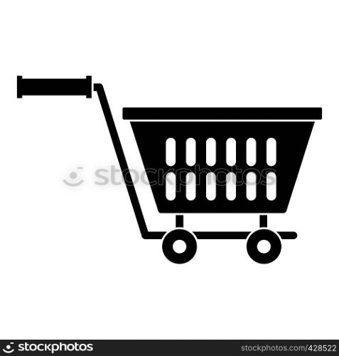 Plastic shopping trolley icon. Simple illustration of plastic shopping trolley vector icon for web. Plastic shopping trolley icon, simple style