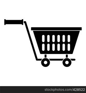 Plastic shopping trolley icon. Simple illustration of plastic shopping trolley vector icon for web. Plastic shopping trolley icon, simple style