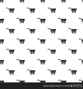 Plastic shopping trolley pattern seamless in simple style vector illustration. Plastic shopping trolley pattern vector