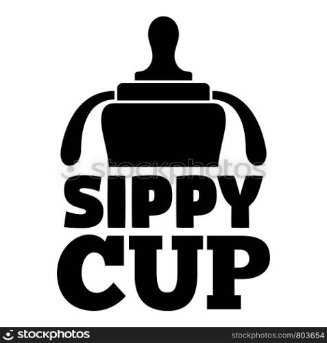 Plastic sippy cup logo. Simple illustration of plastic sippy cup vector logo for web design isolated on white background. Plastic sippy cup logo, simple style