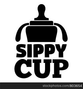 Plastic sippy cup logo. Simple illustration of plastic sippy cup vector logo for web design isolated on white background. Plastic sippy cup logo, simple style