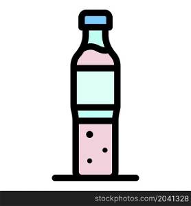 Plastic soda bottle icon. Outline plastic soda bottle vector icon color flat isolated. Plastic soda bottle icon color outline vector
