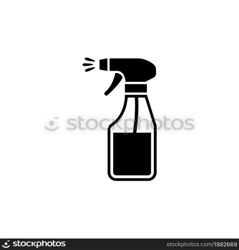 Plastic Spray Bottle, Hygiene Cleaning. Flat Vector Icon illustration. Simple black symbol on white background. Plastic Spray Bottle Hygiene Cleaning sign design template for web and mobile UI element. Plastic Spray Bottle, Hygiene Cleaning Flat Vector Icon