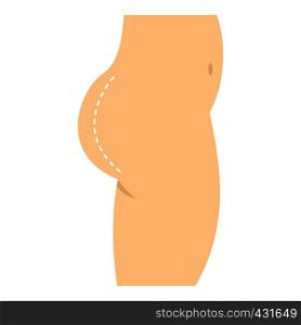 Plastic surgery, buttocks correction icon flat isolated on white background vector illustration. Plastic surgery, buttocks correction, icon