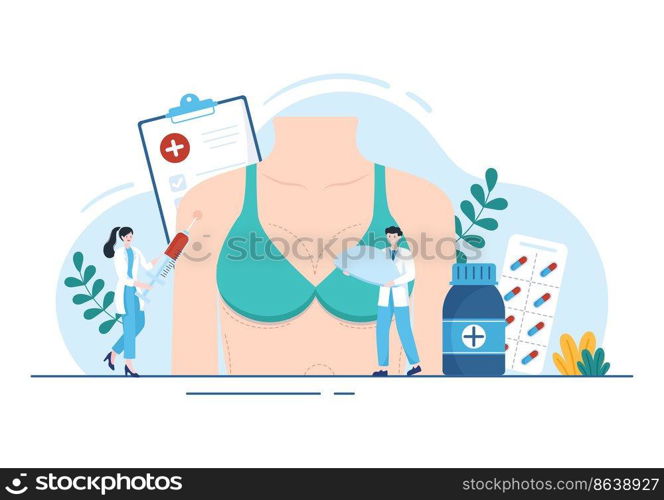 Plastic Surgery Flat Cartoon Hand Drawn Templates Illustration of Medical Surgical Operation on the Body or Face as Expected using Advanced Equipment