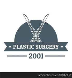 Plastic surgery logo. Gray monochrome illustration of plastic surgery vector logo for web. Plastic surgery logo, gray monochrome style