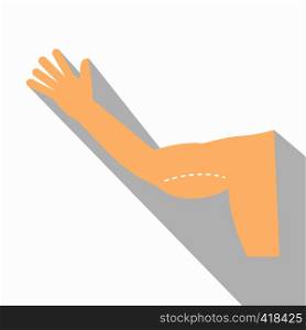 Plastic surgery of arm icon. Flat illustration of vector icon for web isolated on white background. Plastic surgery of arm icon, flat style