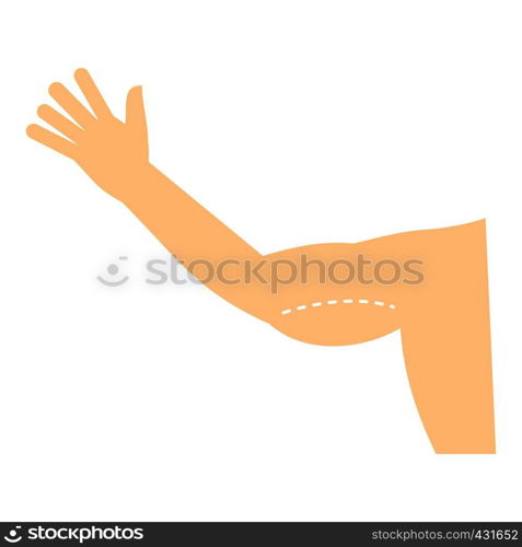 Plastic surgery of arm icon flat isolated on white background vector illustration. Plastic surgery of arm icon isolated