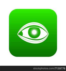 Plastic surgery of eye icon digital green for any design isolated on white vector illustration. Plastic surgery of eye icon digital green