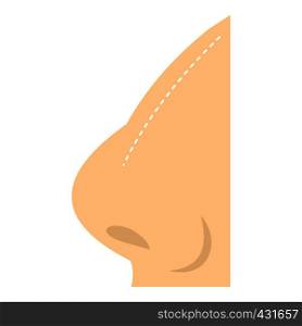 Plastic surgery of nose icon flat isolated on white background vector illustration. Plastic surgery of nose icon isolated