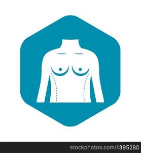 Plastic surgery of torso icon. Simple illustration of plastic surgery of torso vector icon for web. Plastic surgery of torso icon, simple style