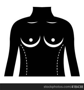 Plastic surgery of torso icon. Simple illustration of plastic surgery of torso vector icon for web. Plastic surgery of torso icon, simple style