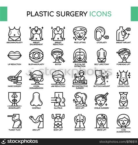 Plastic Surgery , Thin Line and Pixel Perfect Icons