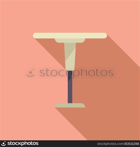 Plastic table icon flat vector. Wood furniture. Top round. Plastic table icon flat vector. Wood furniture