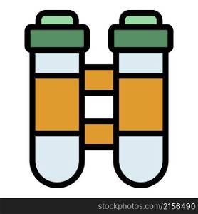 Plastic test tubes icon. Outline plastic test tubes vector icon color flat isolated. Plastic test tubes icon color outline vector