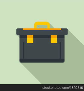 Plastic tool box icon. Flat illustration of plastic tool box vector icon for web design. Plastic tool box icon, flat style