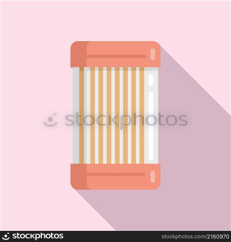 Plastic toothpick box icon flat vector. Tooth pick. Wood stick. Plastic toothpick box icon flat vector. Tooth pick