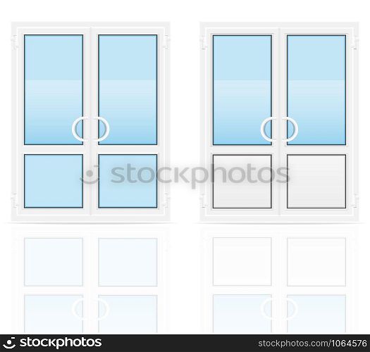 plastic transparent doors vector illustration isolated on white background