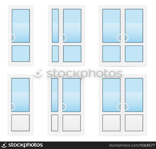 plastic transparent doors vector illustration isolated on white background
