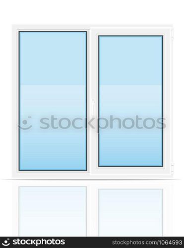 plastic transparent window view indoors vector illustration isolated on white background