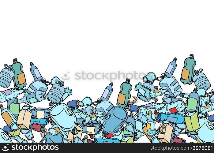 plastic trash. Ecology and pollution. Pop art retro vector illustration kitsch vintage. plastic trash. Ecology and pollution