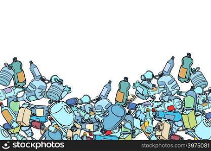 plastic trash. Ecology and pollution. Pop art retro vector illustration kitsch vintage. plastic trash. Ecology and pollution