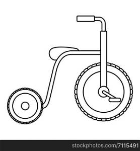 Plastic tricycle icon. Outline plastic tricycle vector icon for web design isolated on white background. Plastic tricycle icon, outline style