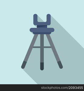 Plastic tripod icon flat vector. Recording photo stand. Video phone tripod. Plastic tripod icon flat vector. Recording photo stand