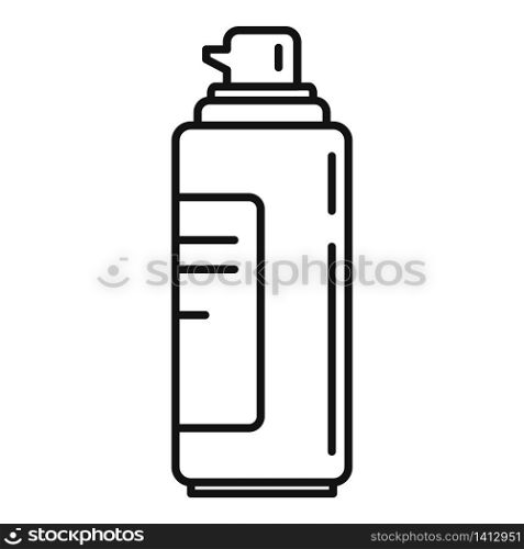 Plastic uv cream bottle icon. Outline plastic uv cream bottle vector icon for web design isolated on white background. Plastic uv cream bottle icon, outline style