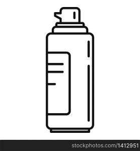 Plastic uv cream bottle icon. Outline plastic uv cream bottle vector icon for web design isolated on white background. Plastic uv cream bottle icon, outline style