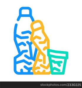 plastic waste color icon vector. plastic waste sign. isolated symbol illustration. plastic waste color icon vector illustration