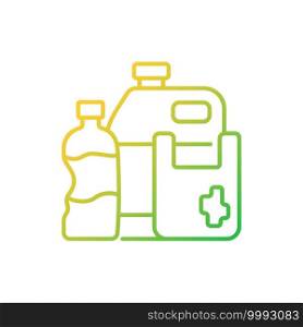 Plastic waste gradient linear vector icon. Plastic pollution. Synthetic and semi-synthetic materials. Thin line color symbols. Modern style pictogram. Vector isolated outline drawing. Plastic waste gradient linear vector icon