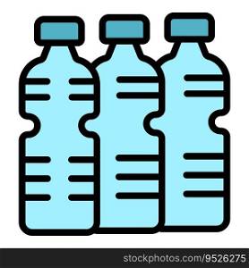 Plastic water bottle icon outline vector. Gallon cooler. Service delivery color flat. Plastic water bottle icon vector flat
