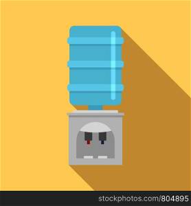 Plastic water cooler icon. Flat illustration of plastic water cooler vector icon for web design. Plastic water cooler icon, flat style