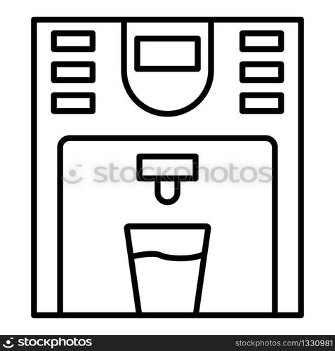 Plastic water cooler icon. Outline plastic water cooler vector icon for web design isolated on white background. Plastic water cooler icon, outline style