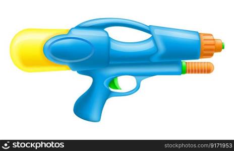 plastic water gun for kids games vector illustration isolated on white background