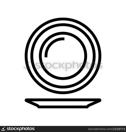 plate for meal line icon vector. plate for meal sign. isolated contour symbol black illustration. plate for meal line icon vector illustration