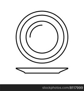 plate for meal line icon vector. plate for meal sign. isolated contour symbol black illustration. plate for meal line icon vector illustration