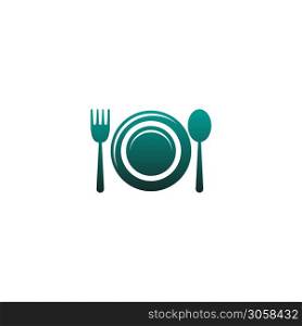 Plate, Fork and spoon icon vector design